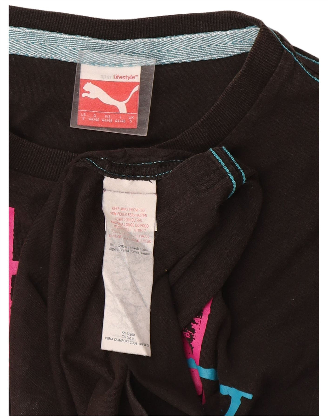 Puma T-shirt graphique pour homme, petit, noir, coton
