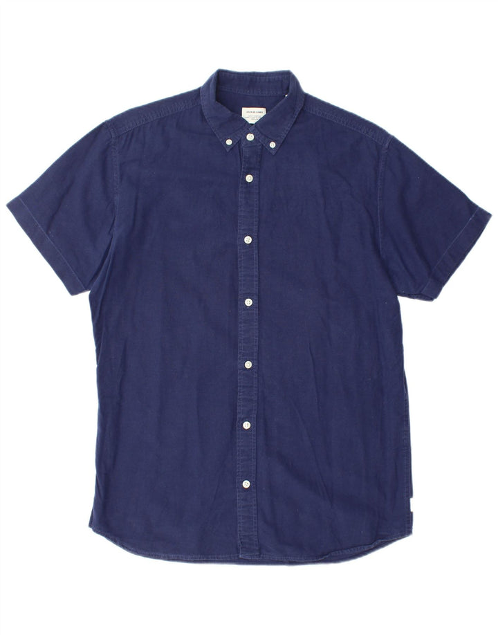 JACK & JONES Chemise à Manches Courtes Homme Bleu Marine Moyen