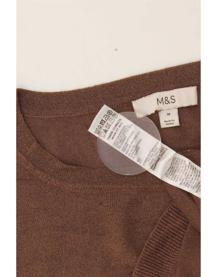 Marks & Spencer Pull col bateau pour femme UK 14 Marron moyen