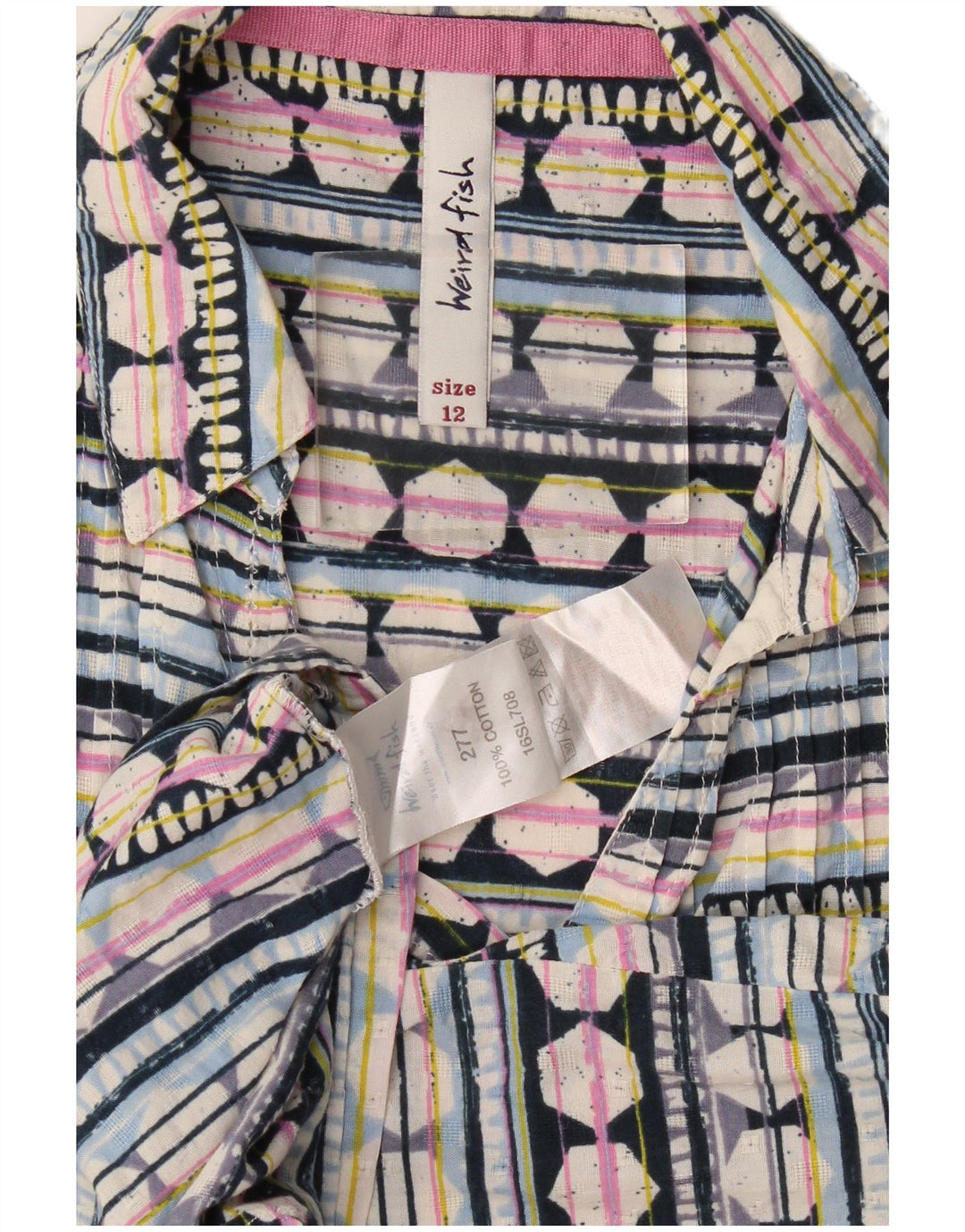 Weird Fish Chemisier pour femme UK 12 Medium Multicolore Géométrique