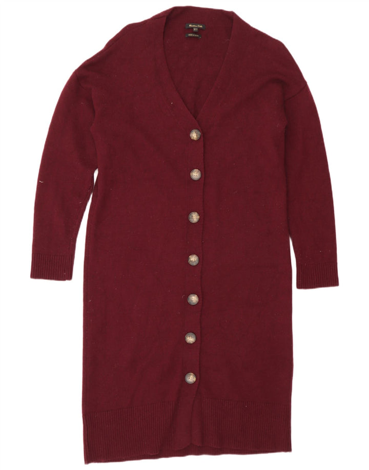Massimo Dutti Cardigan long pour femme UK 14 Bordeaux moyen