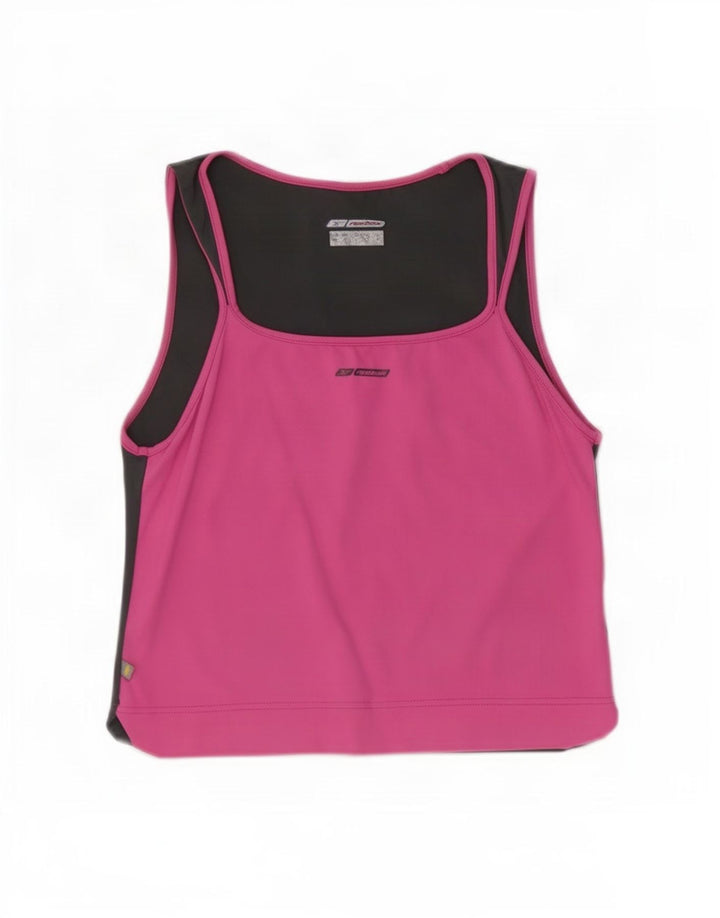 Reebok Débardeur Femme UK 14 Rose Moyen Colourblock