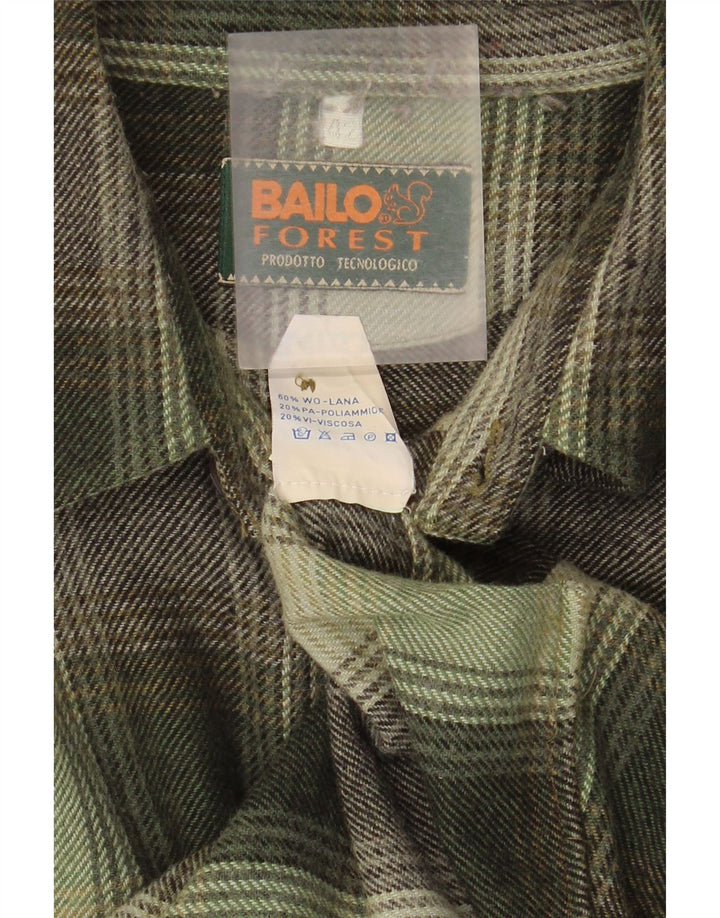 Bailo Chemise surchemise pour homme en laine à carreaux verts