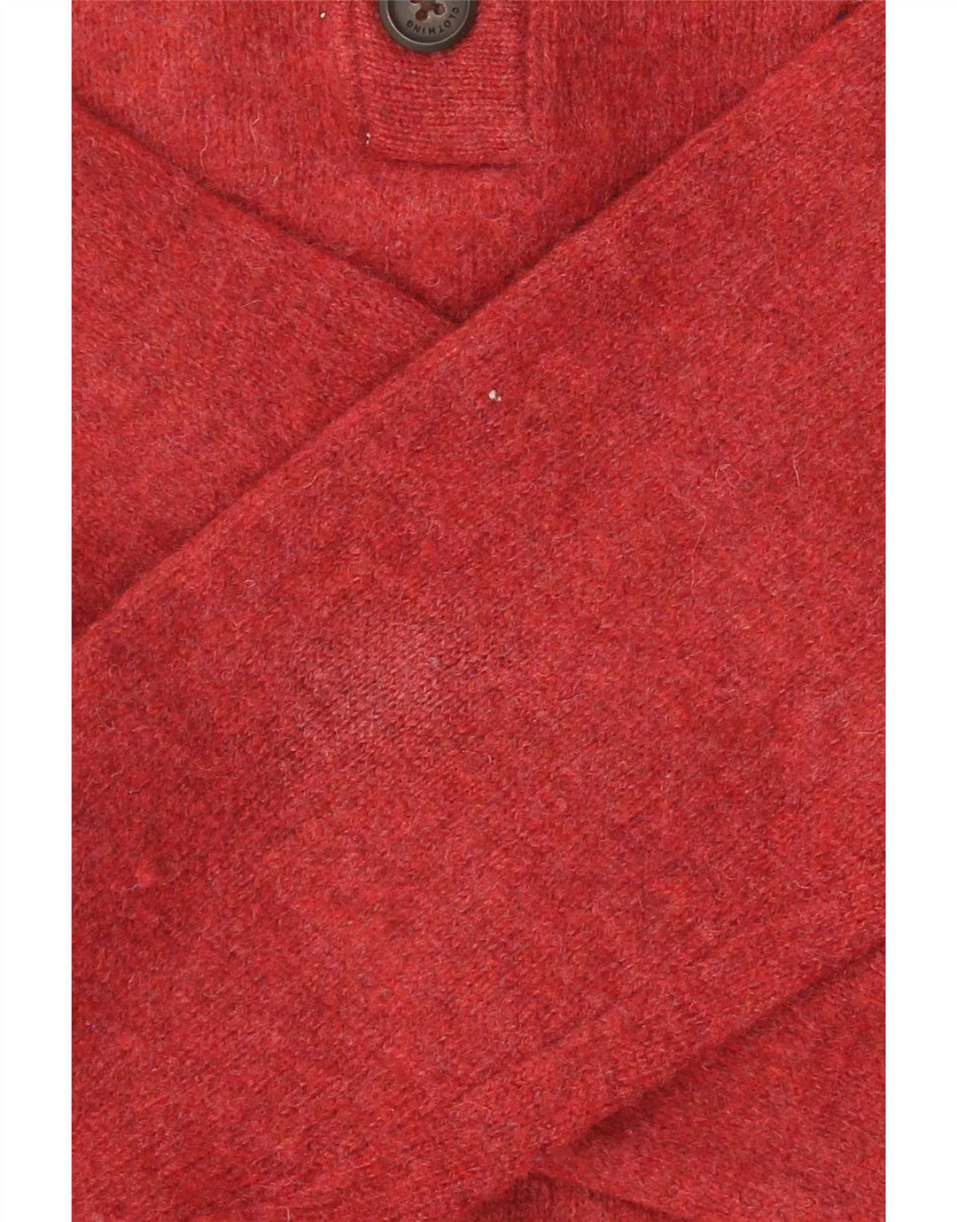 Crew Clothing Pull à col boutonné pour homme en laine d'agneau rouge Taille L