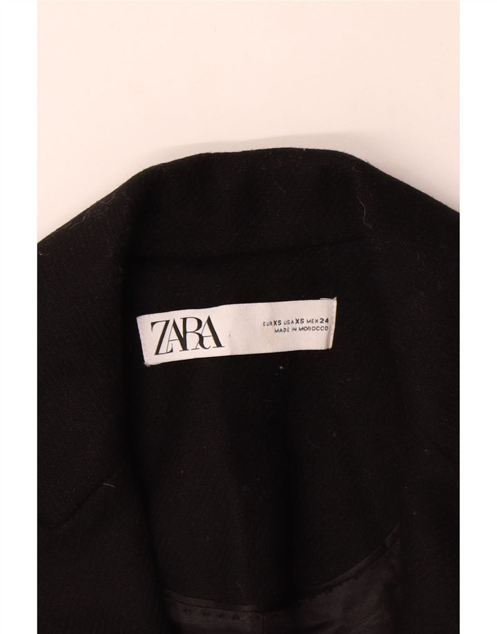 Zara Femme Pardessus UK 6 XS Noir Polyester