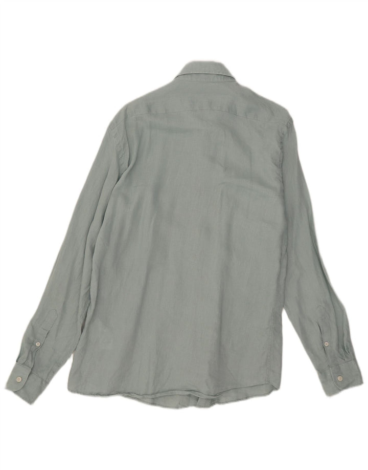 Reiss Chemise Regular Fit Homme Bleu Moyen Lin