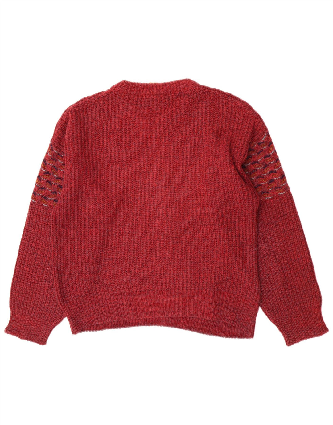 Fiume Pull col rond homme IT 46 petit marron géométrique acrylique