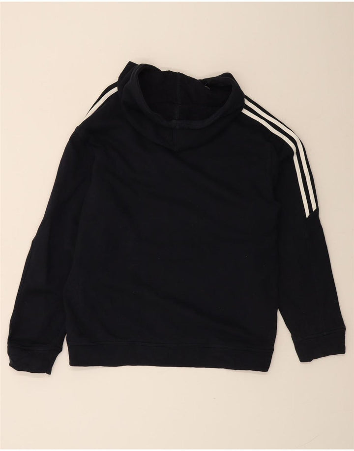 ADIDAS Pull à capuche à col zippé pour homme UK 40/42 Bleu marine moyen Coton