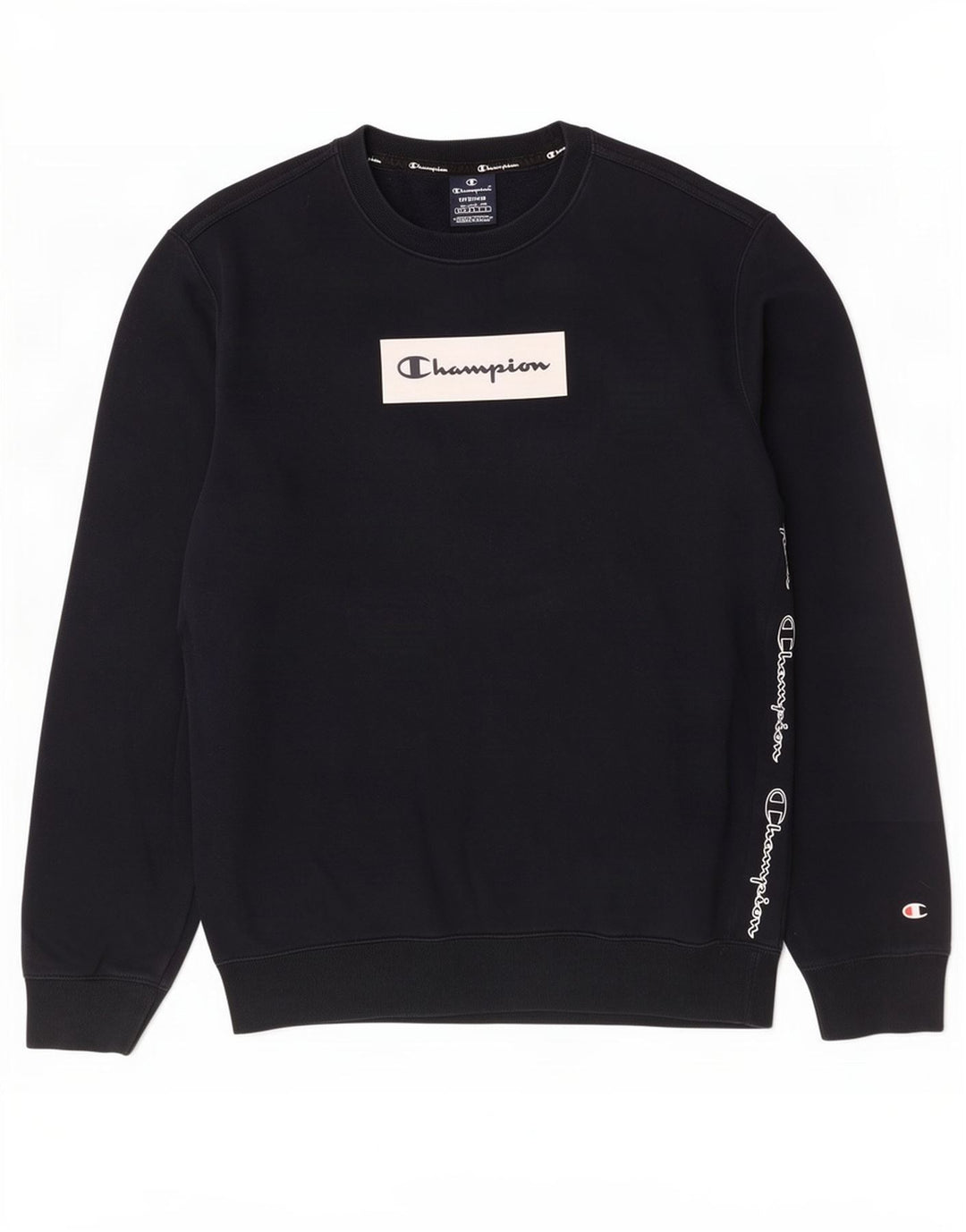 Champion Sweat-Shirt Graphique Homme Bleu Marine Moyen Coton