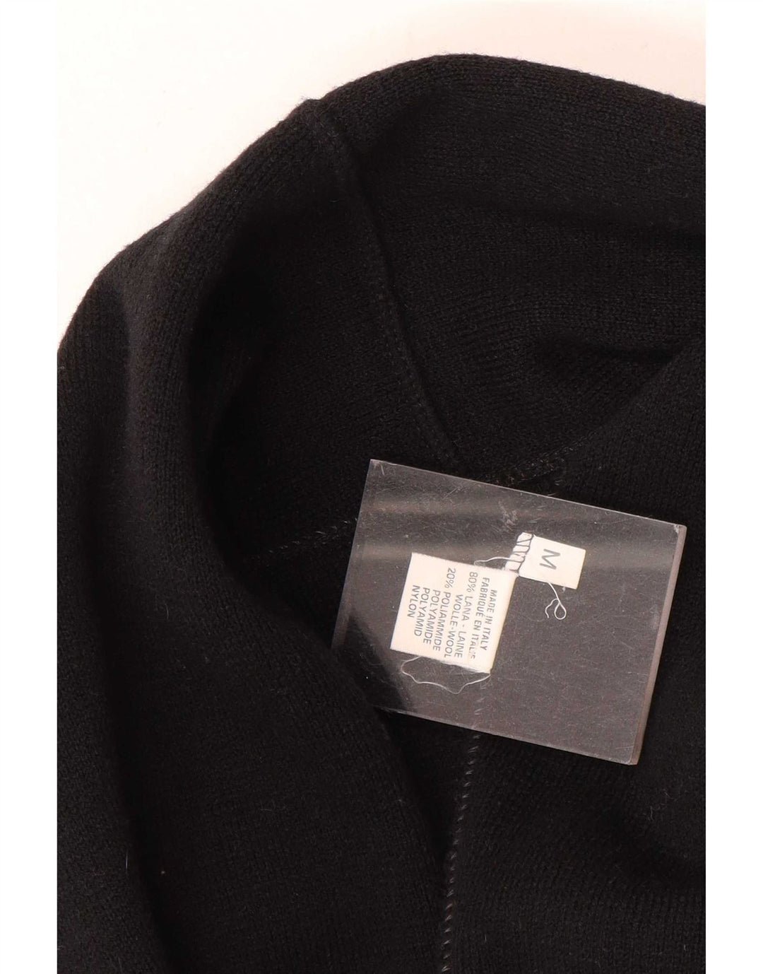 vintage Femme Pull Cardigan surdimensionné UK 14 Laine Noire Moyenne