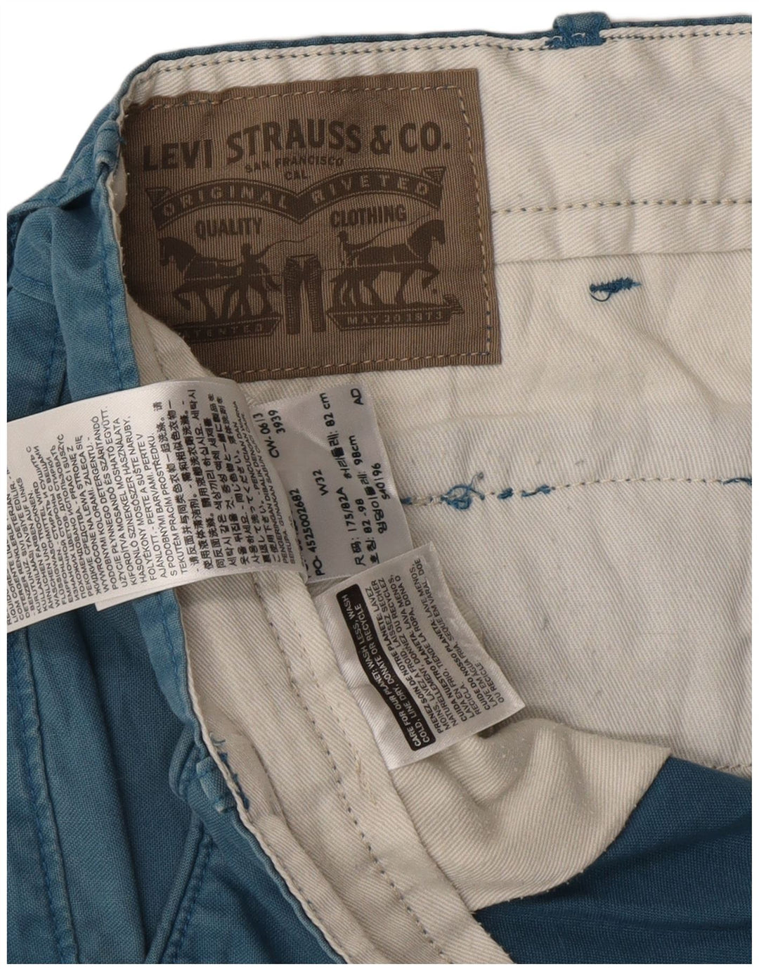 LEVI'S Short Chino Femme W32 Large Bleu Coton