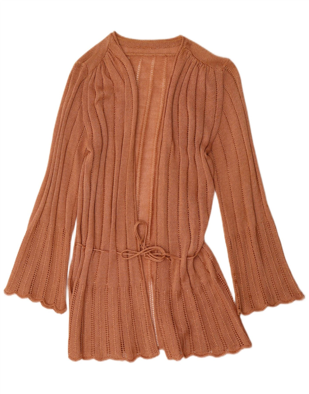 vintage Femme Wrap Cardigan Pull IT 44 Acrylique Brun Moyen