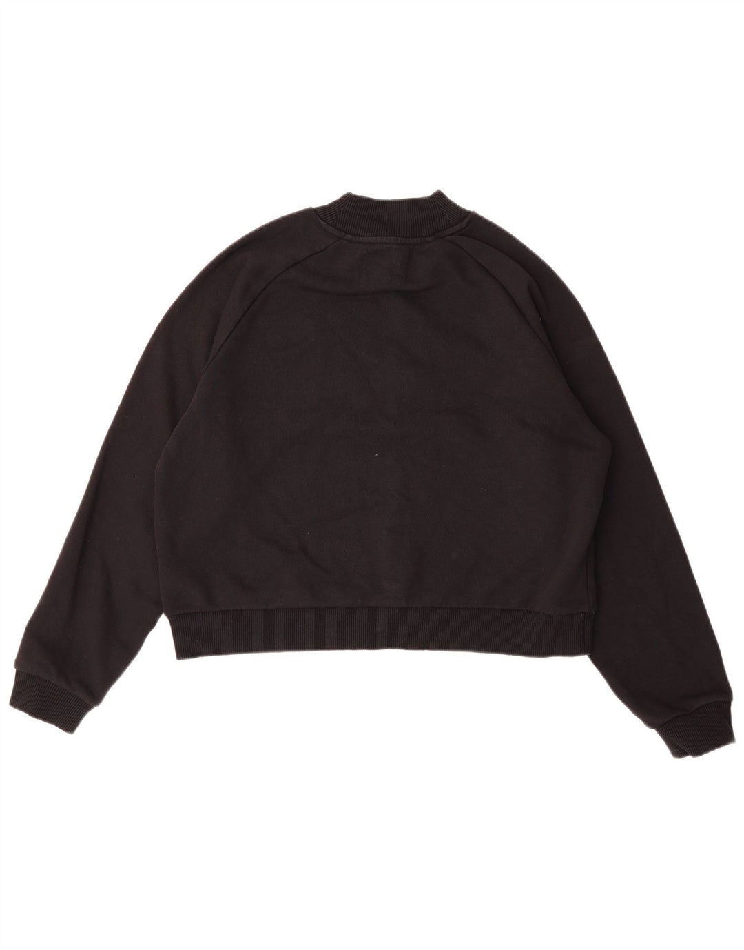 CALVIN KLEIN JEANS Womens Crop Sweatshirt Jumper UK 14 Medium Black