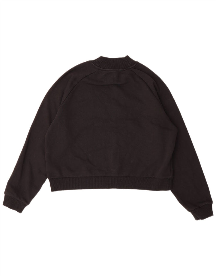 CALVIN KLEIN JEANS Womens Crop Sweatshirt Jumper UK 14 Medium Black