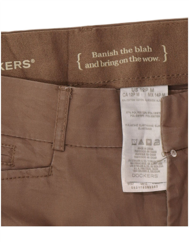 DOCKERS Pantalon décontracté droit pour femme US 12 Large W32 L28 Marron