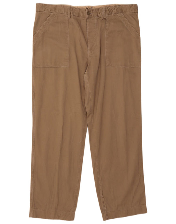 Avirex Pantalon décontracté droit pour homme W40 L31 Beige Coton