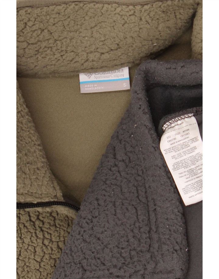 Columbia Veste polaire pour homme UK 36 Small Kaki Colourblock Polyester