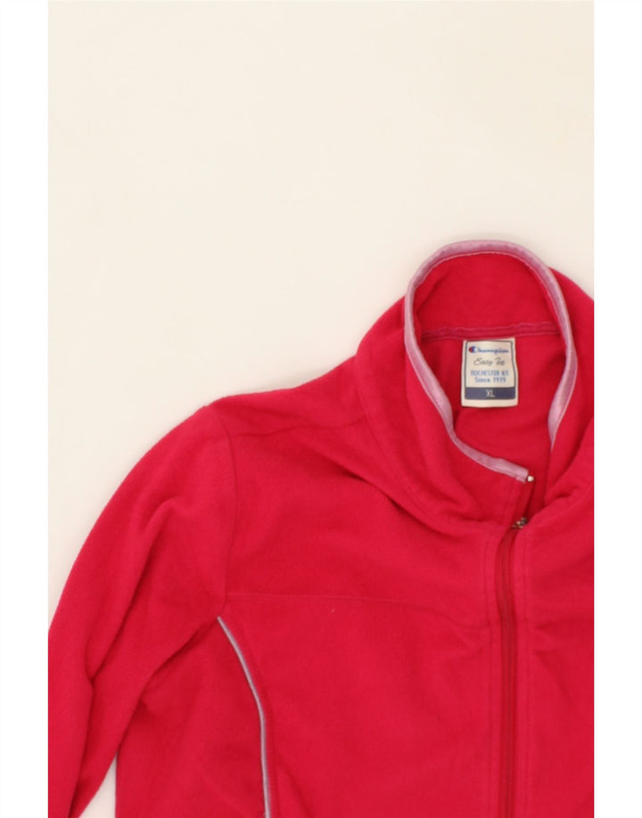 CHAMPION Womens Tracksuit Top Jacket UK 18 XL Pink Polyester Vintage Champion and Second-Hand Champion from Messina Hembry 