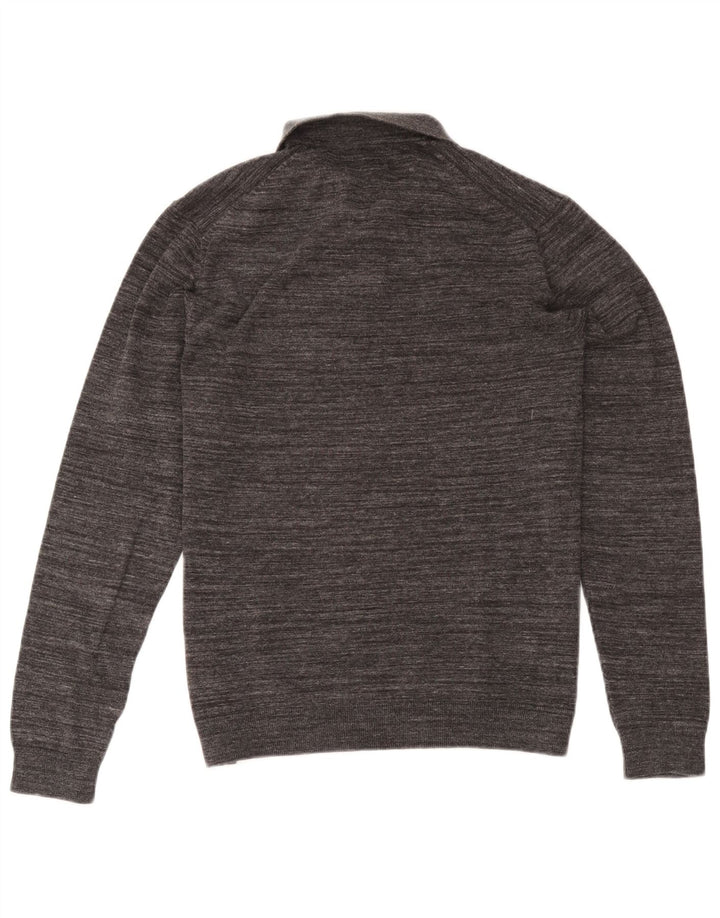 Marks & Spencer Pull col polo homme gris moyen coton moucheté