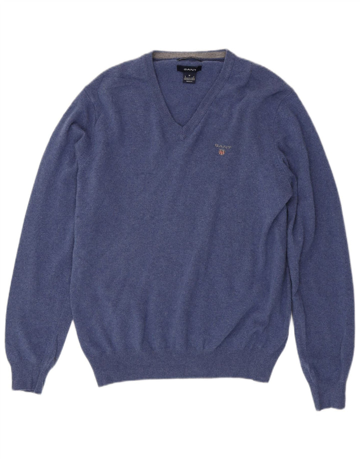 Gant Pull Col V Homme Bleu Moyen Laine