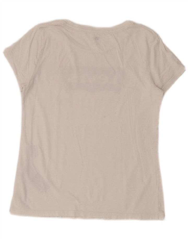 Levi's T-Shirt Graphique Femme UK 14 Coton Blanc Moyen