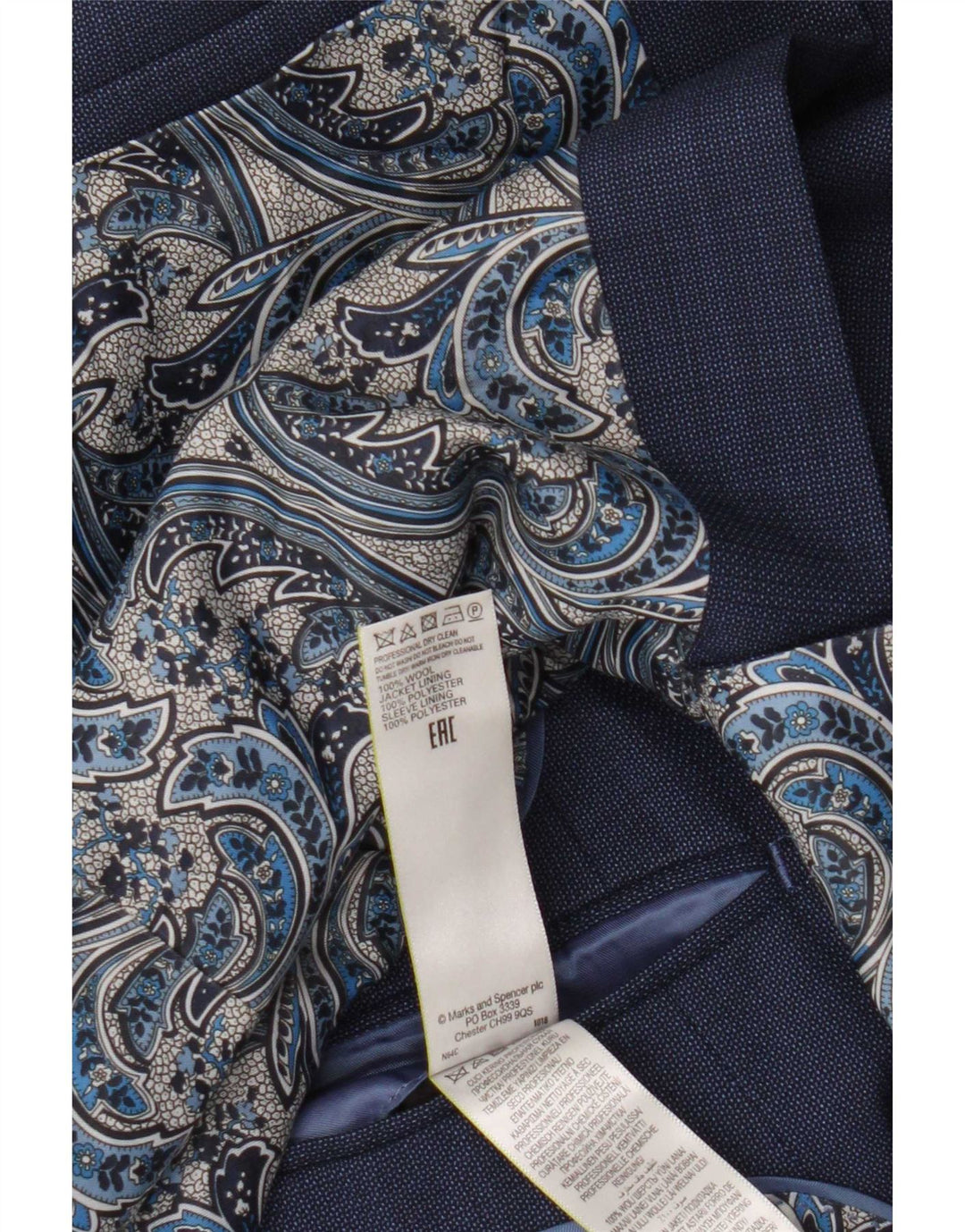 Marks & Spencer Veste blazer à 2 boutons pour homme UK 38 Bleu moyen Laine