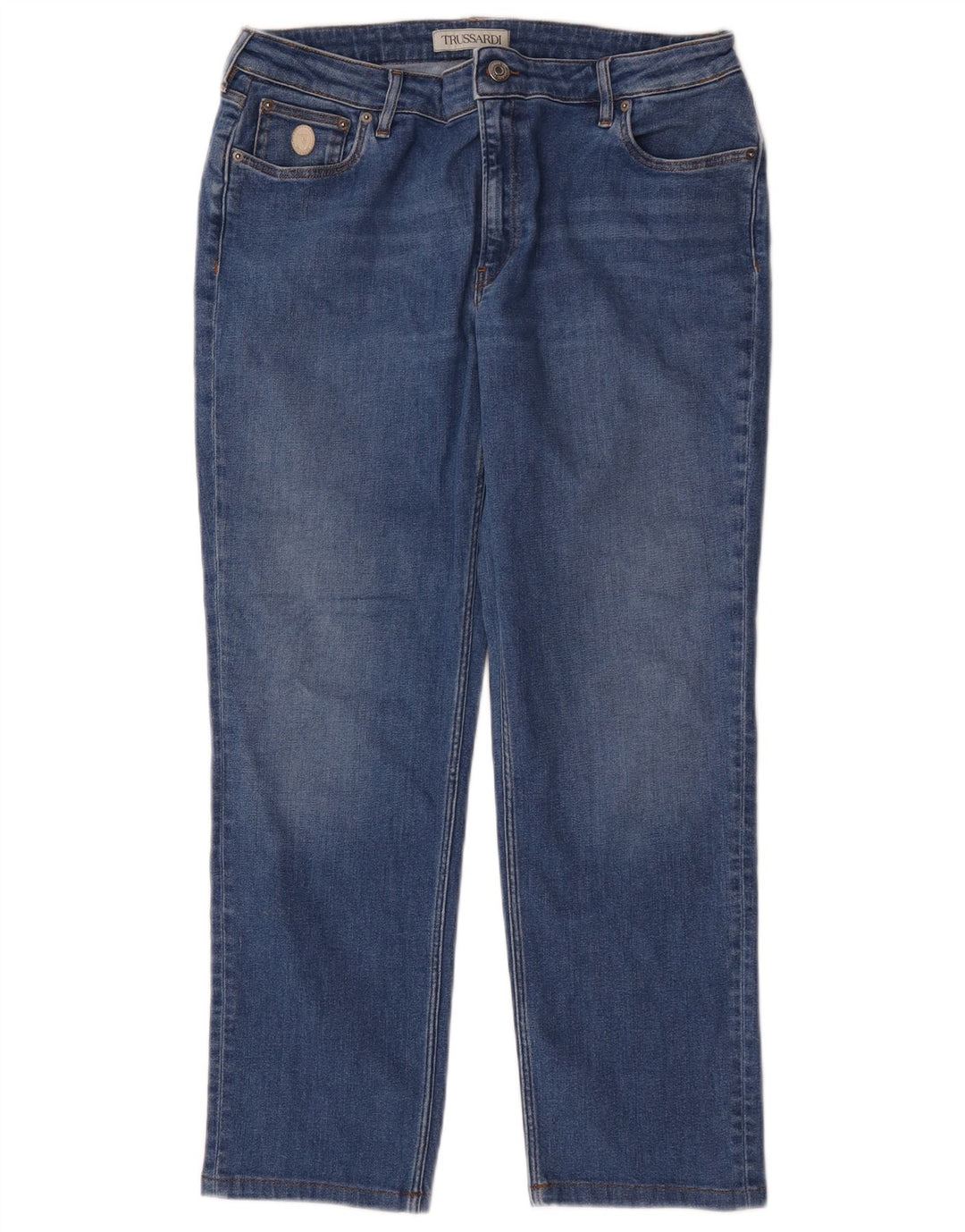 Trussardi Jean Droit W35 L26 Bleu Coton Femme