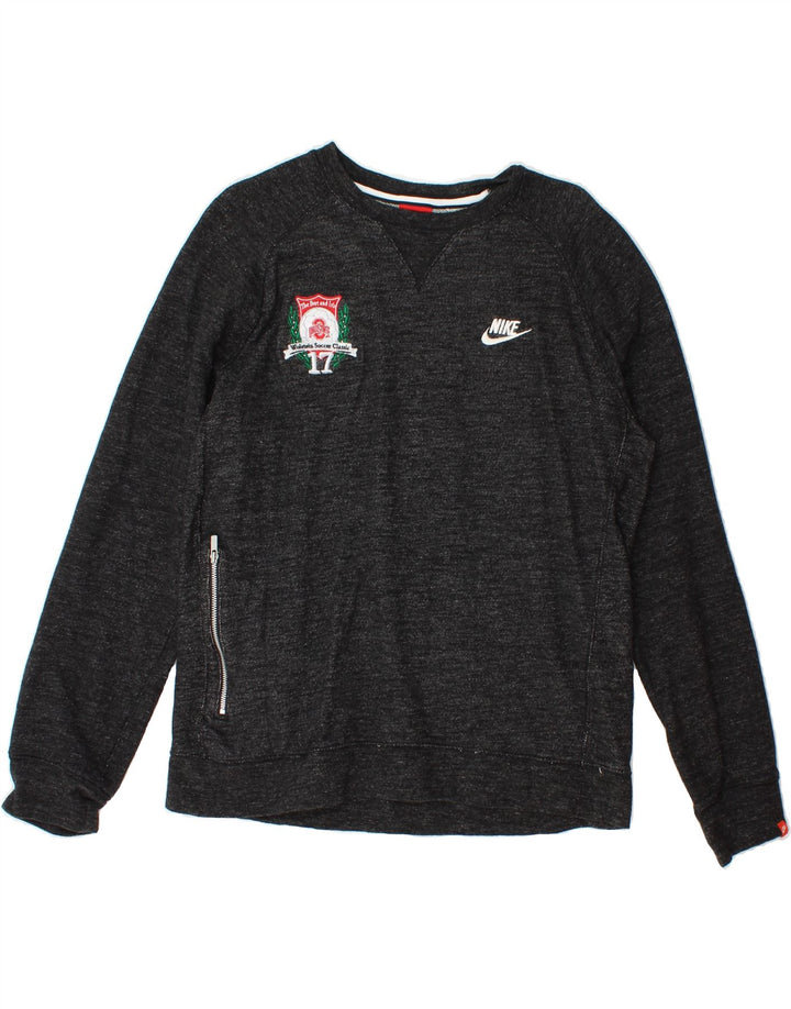NIKE Womens Graphic Sweatshirt Jumper UK 16 Large Black Cotton Vintage Nike and Second-Hand Nike from Messina Hembry 