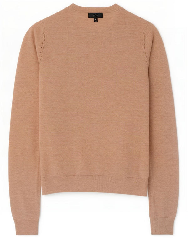 Topshop Womens Boat Neck Jumper Sweater UK 8 Small Beige Polyester