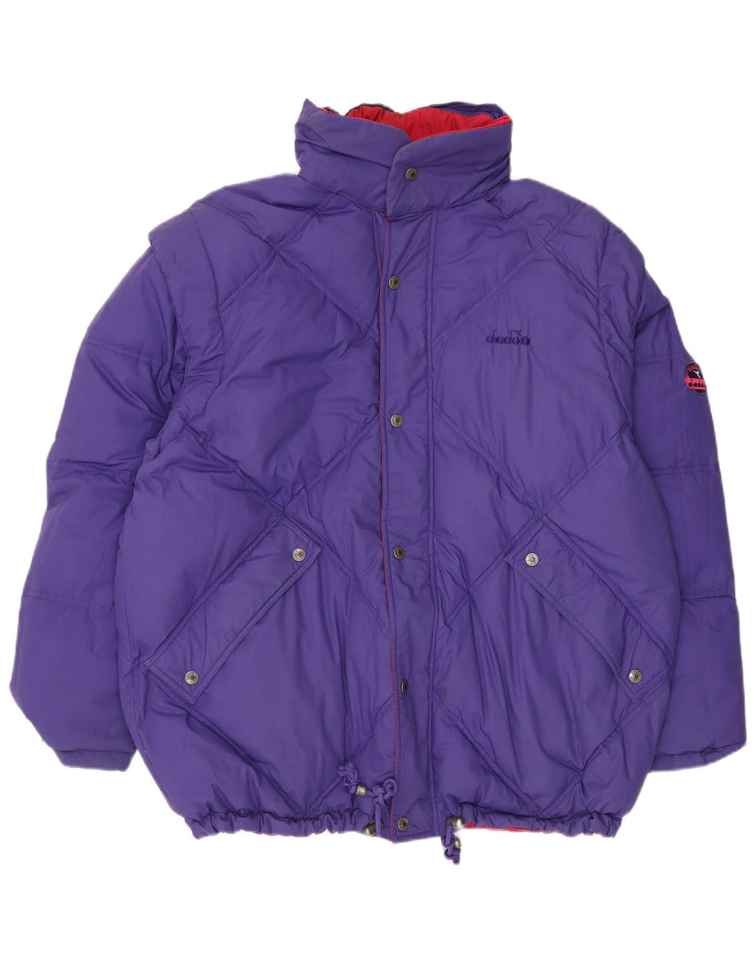 DIADORA Veste matelassée réversible surdimensionnée pour homme UK 42 XL Rouge Polyester