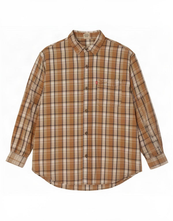 Levi's Chemise Homme Marron Moyen Plaid Cotton