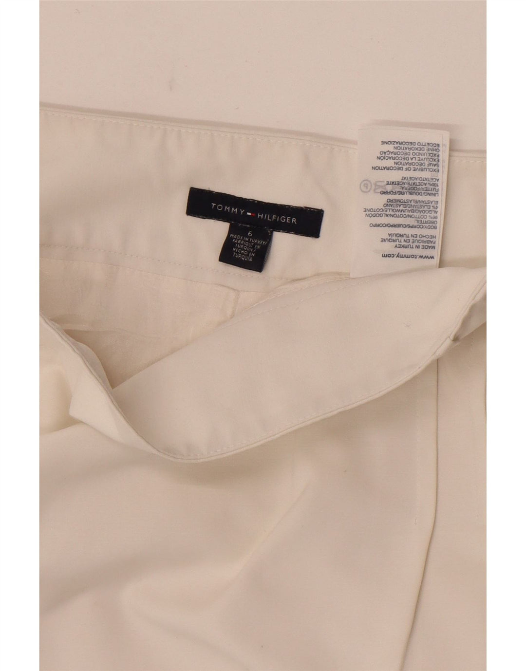 Tommy Hilfiger Jupe droite pour femme US 6 Medium W29 Coton blanc