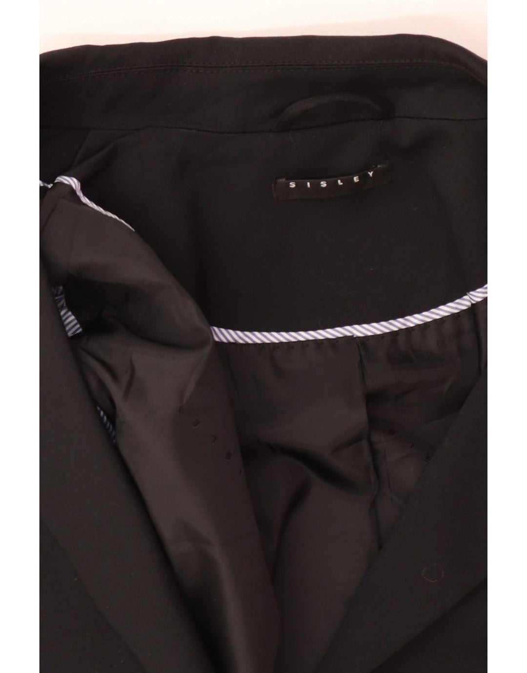 Sisley Veste Blazer 2 Boutons Femme UK 12 Noir Moyen