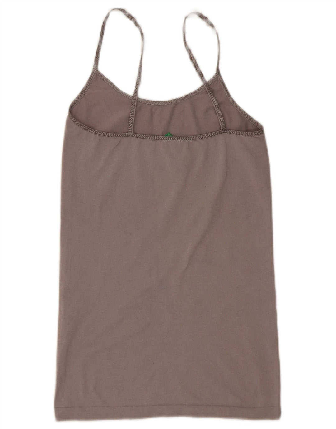 Benetton Femme Crop Cami Top UK 8 Small Gris Polyamide