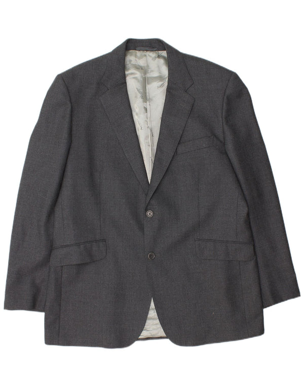 Aquascutum Veste Blazer 2 Boutons Homme UK 46 3XL Gris Laine