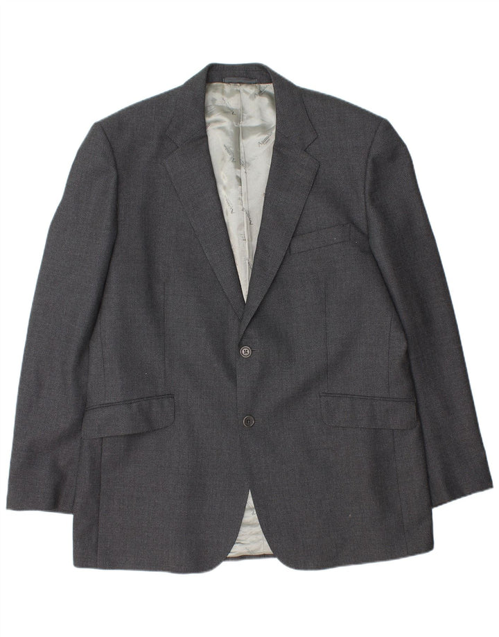 Aquascutum Veste Blazer 2 Boutons Homme UK 46 3XL Gris Laine
