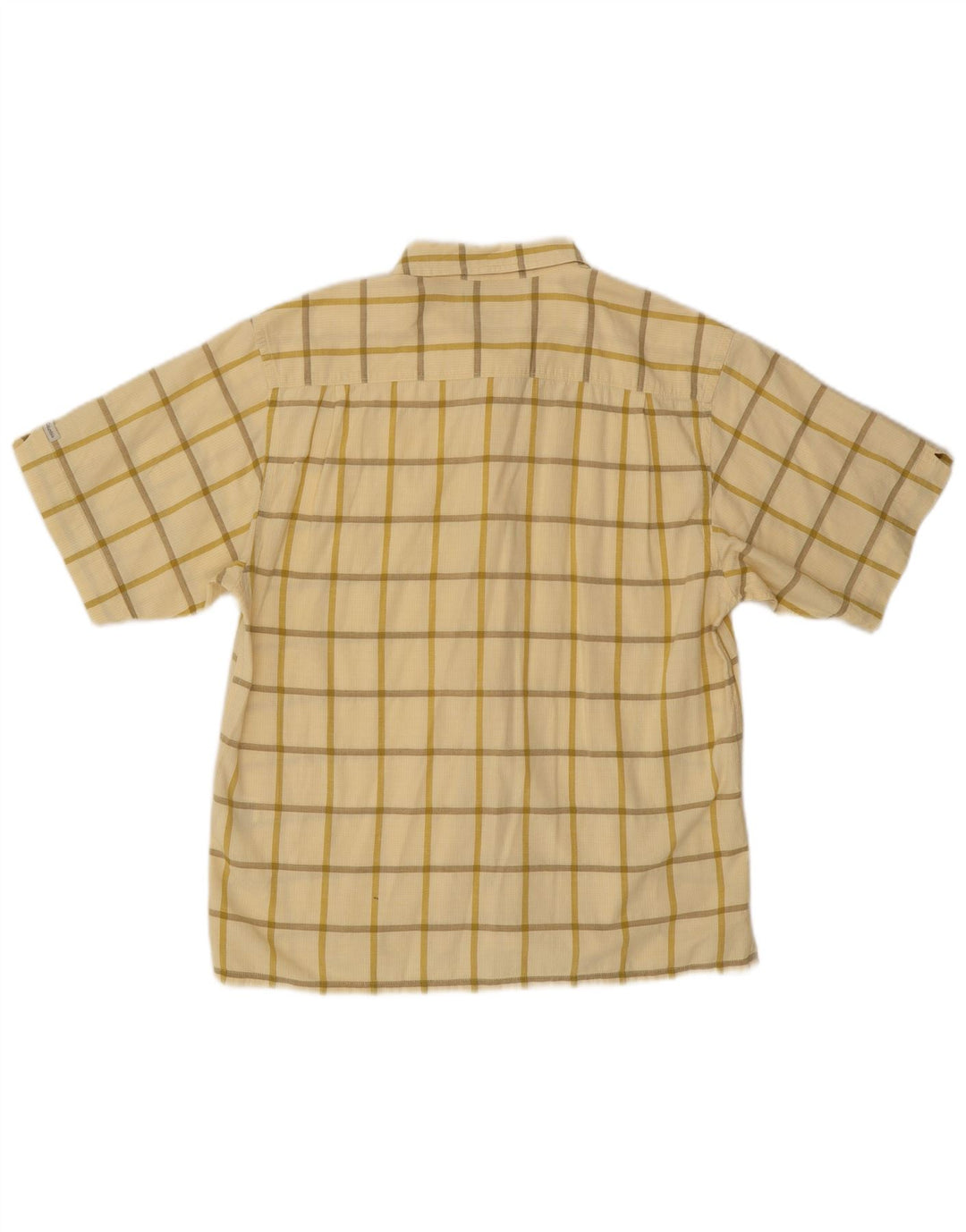 Columbia Chemise à Manches Courtes Homme Jaune Moyen Check Cotton