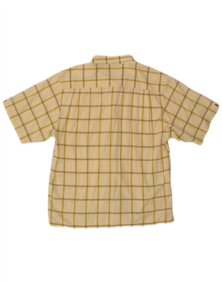 Columbia Chemise à Manches Courtes Homme Jaune Moyen Check Cotton