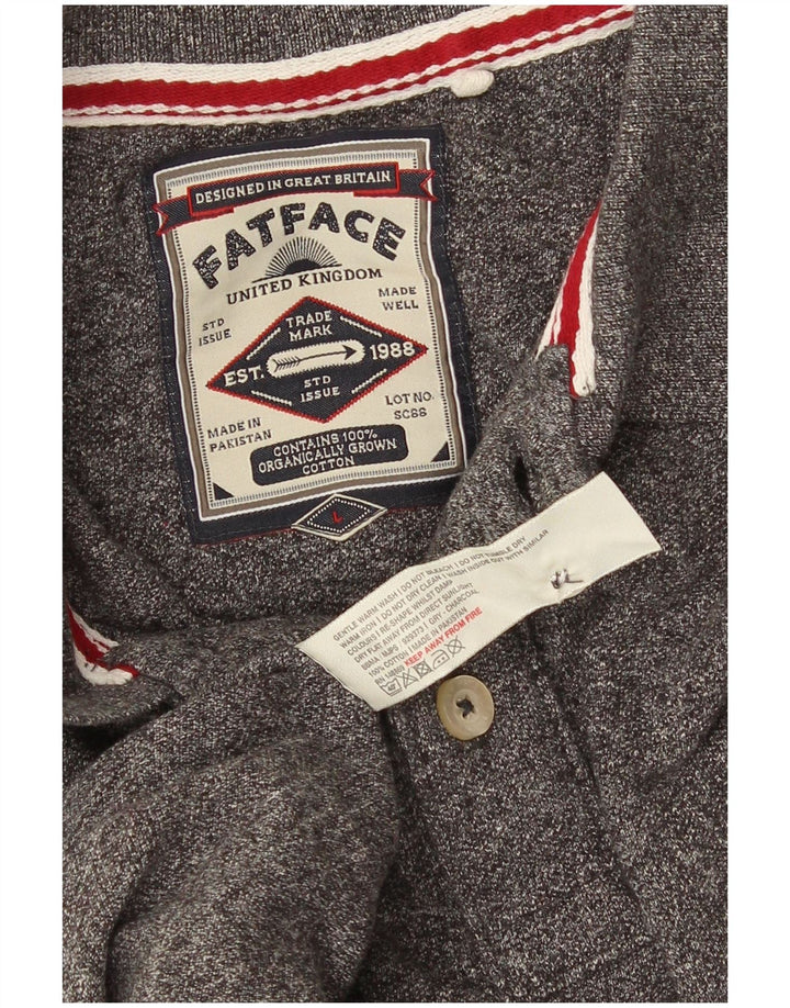 Fat Face Polo Homme Large Gris Moucheté Coton