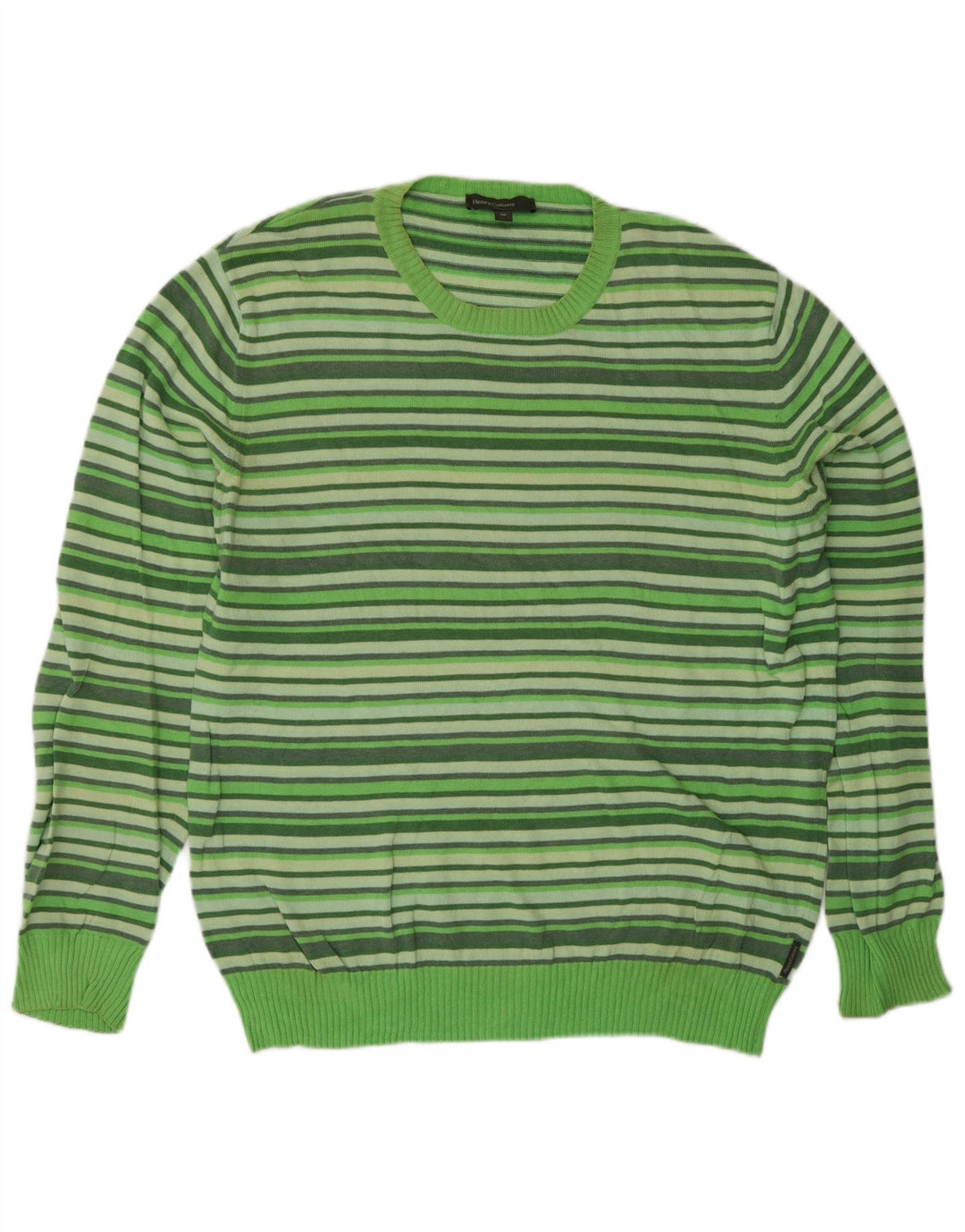 Henry Cottons Pull col rond homme rayé vert moyen