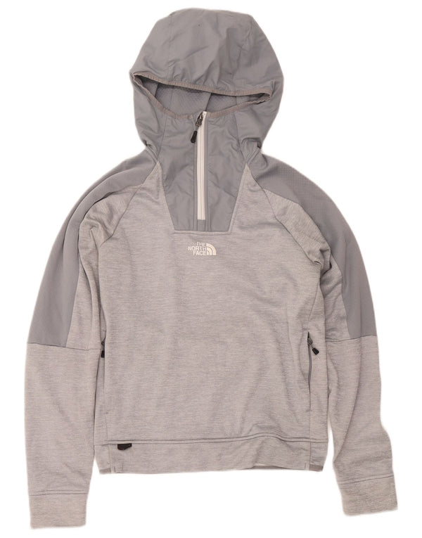 The North Face Pull à capuche zippé pour homme, petit, gris, color block, polyester