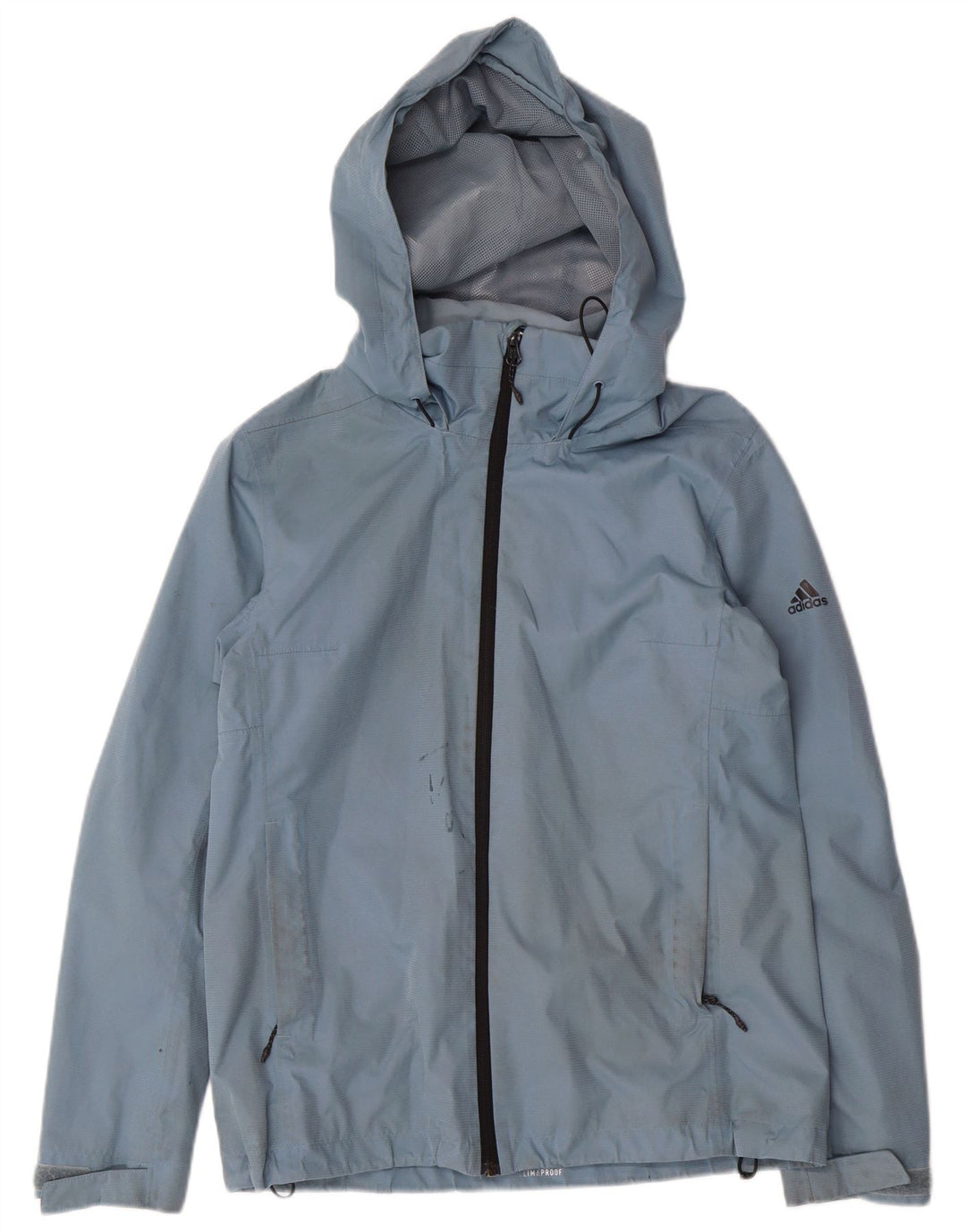 Adidas Veste de pluie à capuche pour femme UK 14 Bleu moyen Polyester
