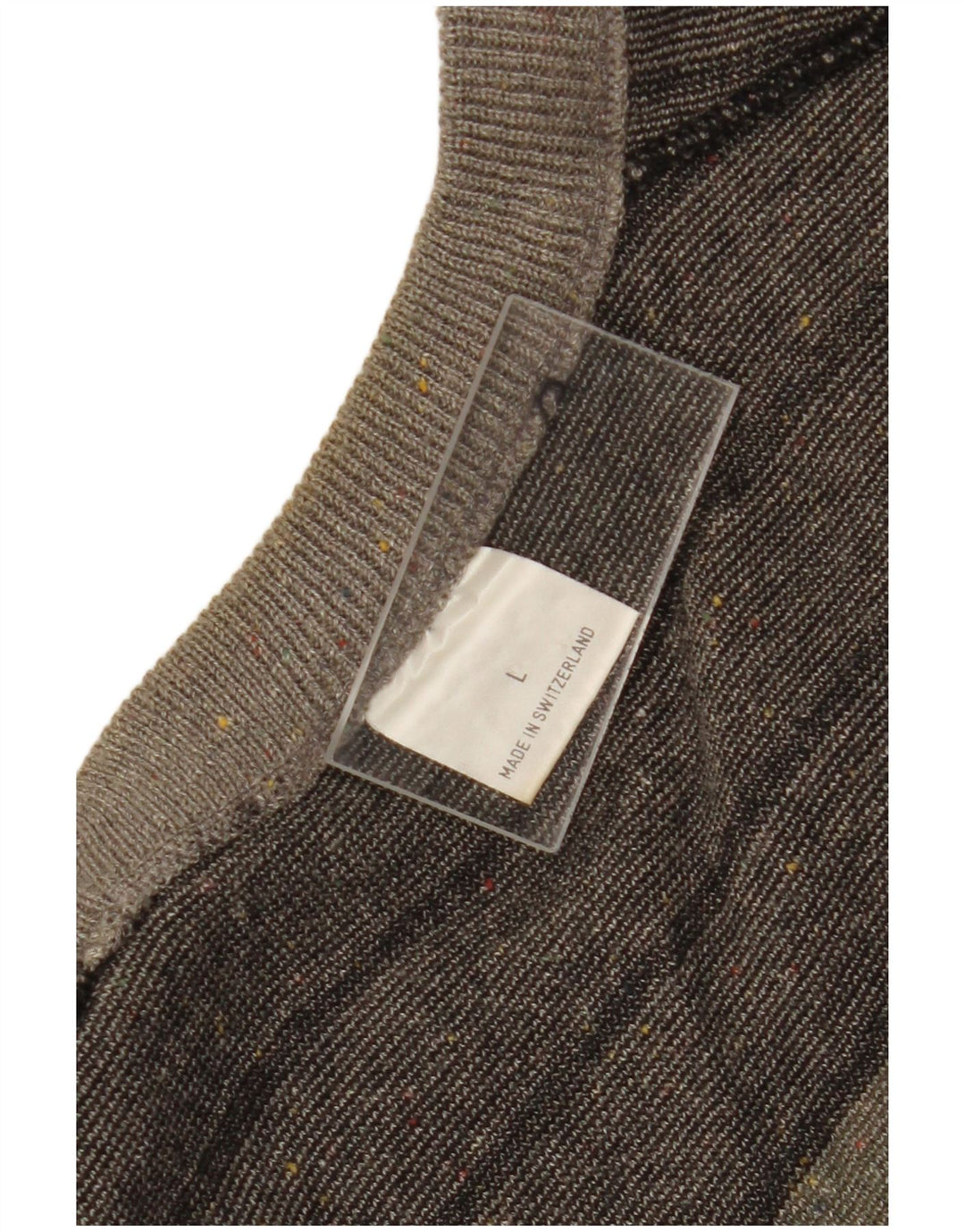 vintage Mens Vest Débardeur Grand Gris Géométrique Coton