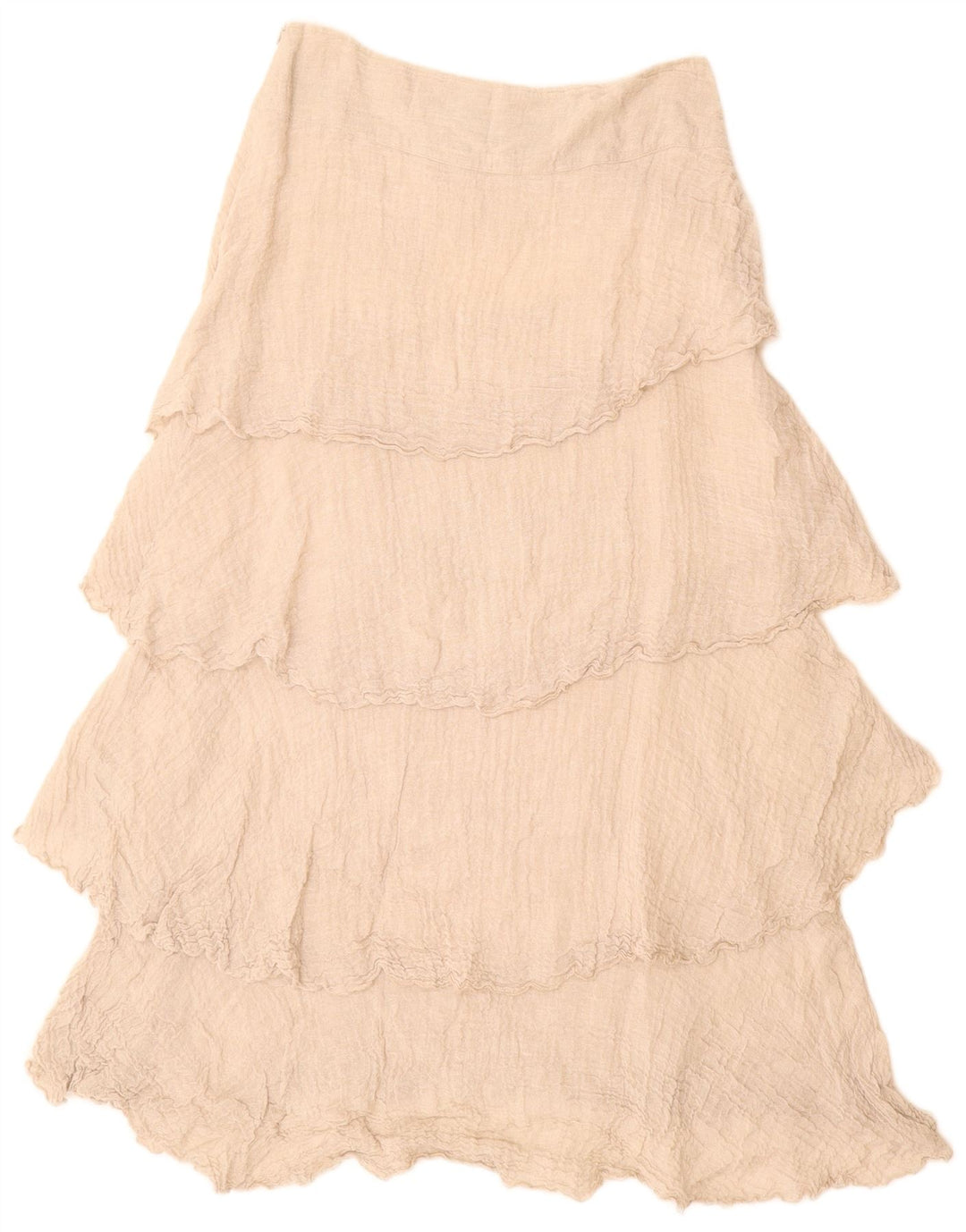 VINTAGE Jupe taille haute à volants pour femme W28 Beige moyen