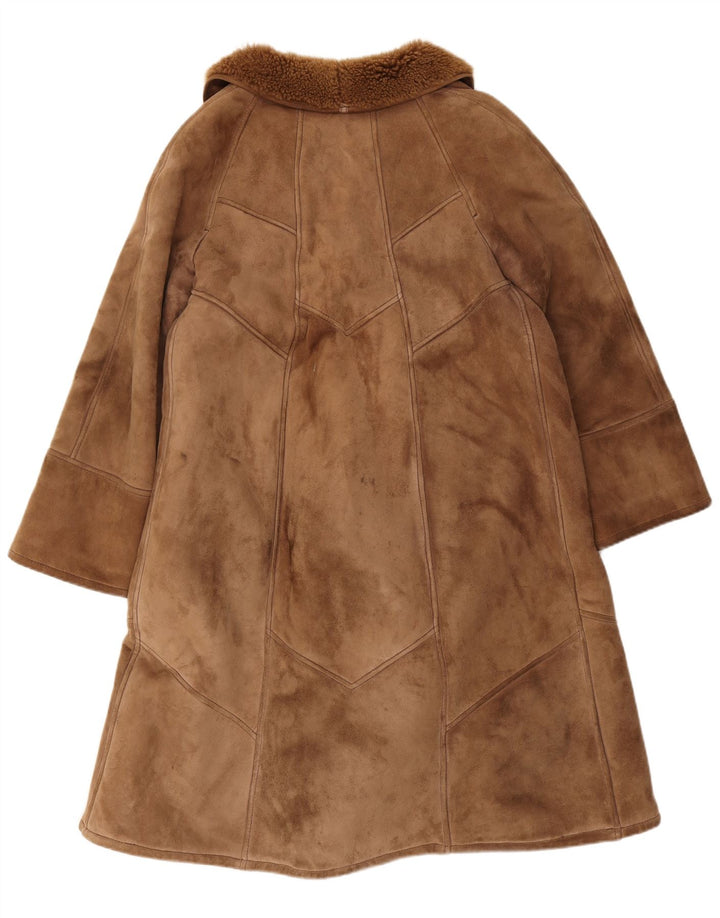 manteau en peau de mouton vintage pour femme IT 44 Shearling brun moyen classique