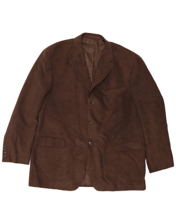 Marks & Spencer Veste blazer en velours côtelé à 3 boutons pour homme UK 46 XL Marron