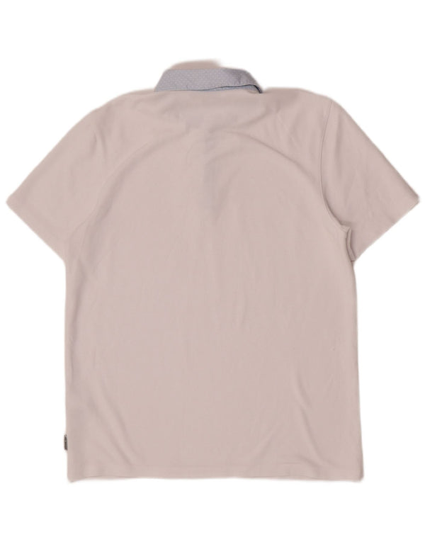 Ted Baker Polo Homme Taille 3 Medium Blanc Viscose