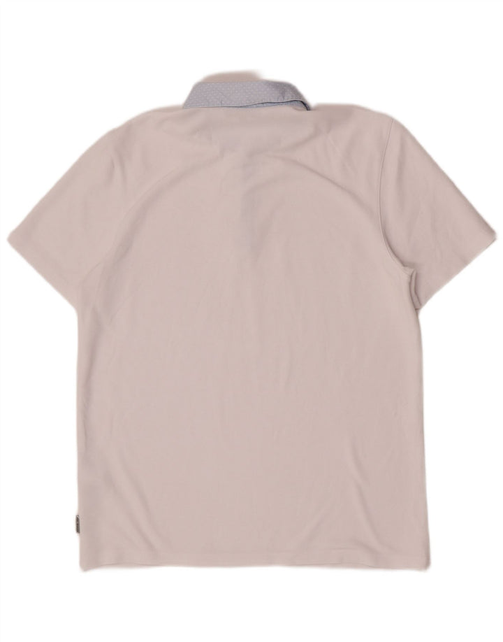 Ted Baker Polo Homme Taille 3 Medium Blanc Viscose