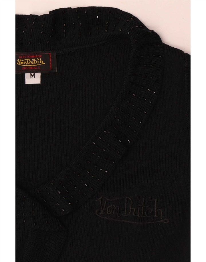 Von Dutch Womens Blouse Top UK 12 Medium Black Microfibres