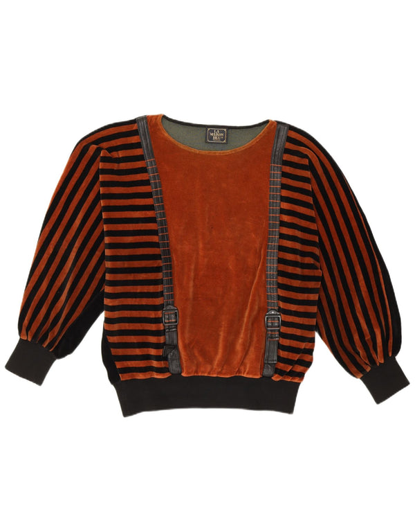 LA MAISON BLU Pull col bateau pour femme UK 14 Marron moyen rayé